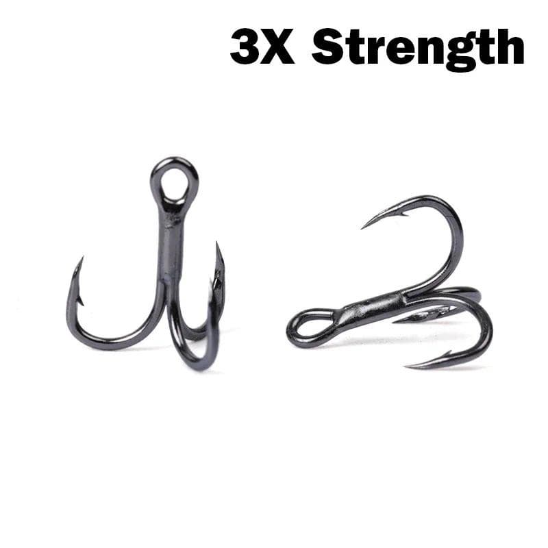 Outkit 10 ชิ้น 3x BLOOD SLOT Strong Super Sharp รอบ Treble Hook Antirust เหล็กคาร์บอนสูง 10-18 # Treble Hooks Fishing Tackle รูปที่ 4
