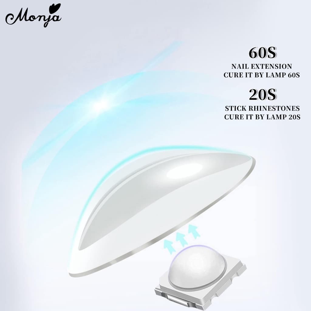 Monja เครื่องเป่าเล็บเจล UV LED ขนาดเล็ก แบบพกพา สีขาว พร้อมหน้าจอ dryer lamp light handheld รูปที่ 3