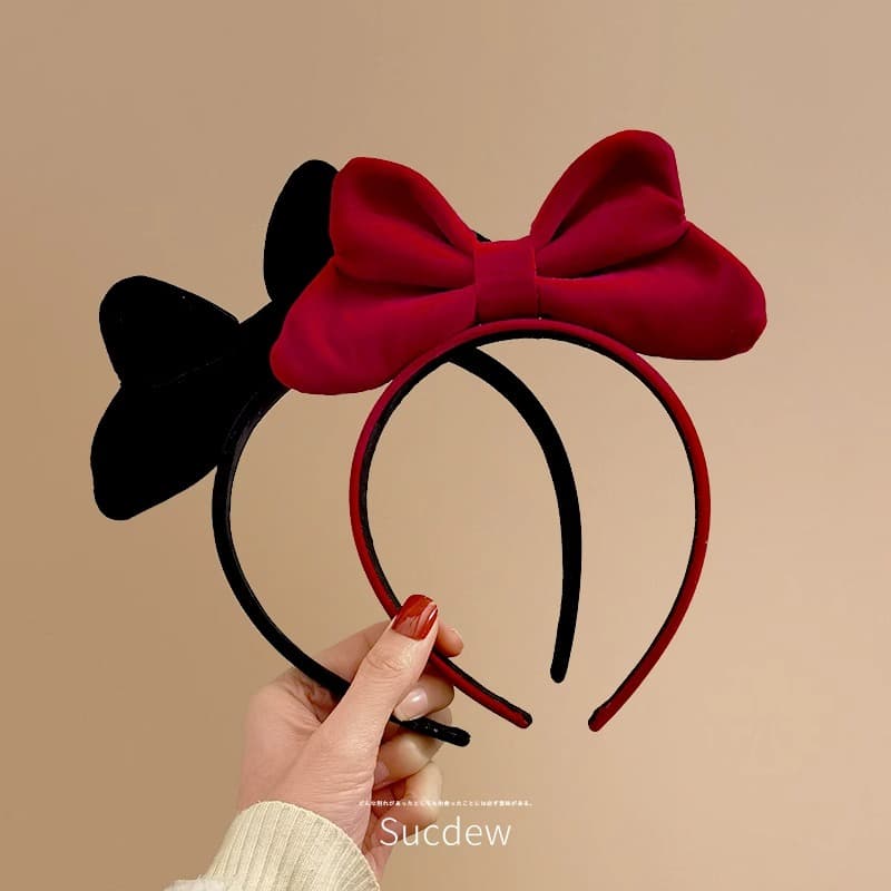 Priness Vintage Velvet Big Sweet Bowknot HairBands Headwear Headbands รูปที่ 9
