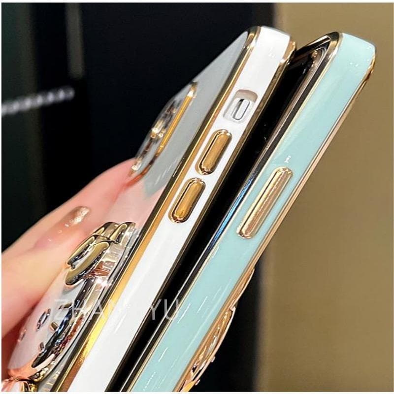 ปลอก OPPO A17 A18 A60 A98 A38 A78 A58 เคสโทรศัพท์ TPU 3D กระต่ายสเตอริโอขาตั้ง Ultra Thin Electroplated Soft Case Shock Protection Case พร้อมสร้อยข้อมือ รูปที่ 9