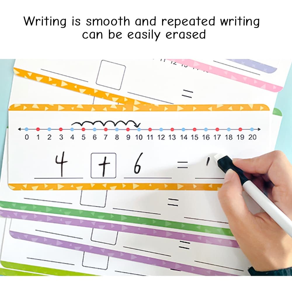 Preschool กระดาษลบตัวเลขคณิตศาสตร์ 0-20 สําหรับเด็ก รูปที่ 7