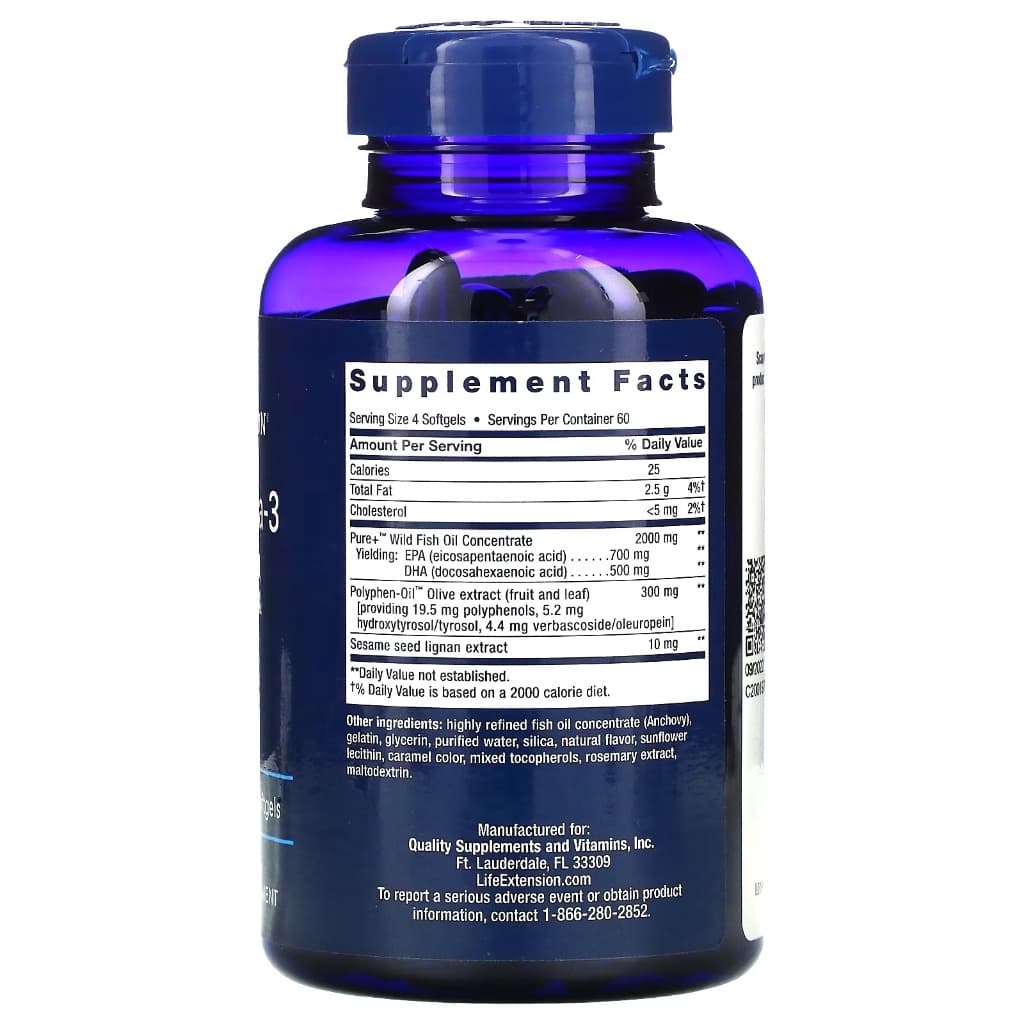 Life Extension Super Omega-3 60 120240 Softgels น้ำมันปลา fish oil โอเมก้า3 รูปที่ 3