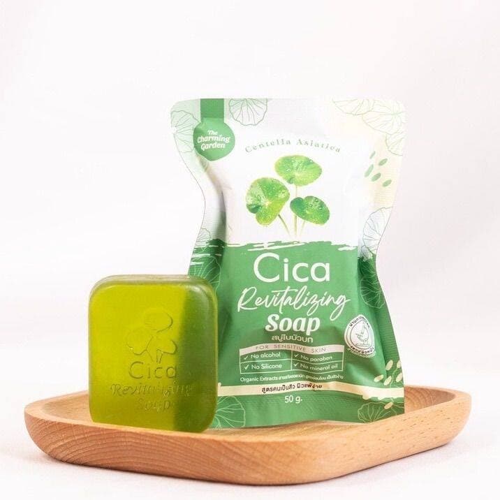 1 แถม 1 สบู่ใบบัวบกCica The charming garden CICA Soap 50 กรัม Cleansing รูปที่ 3