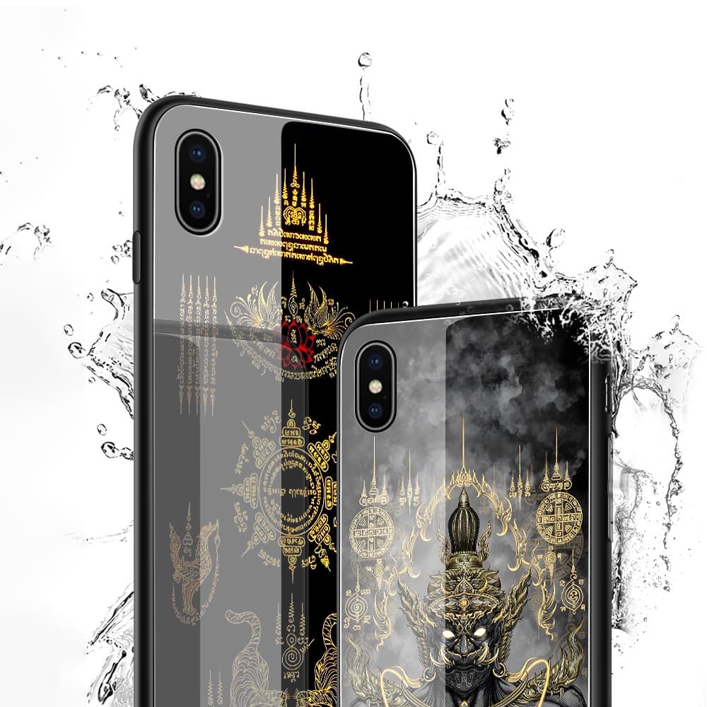 เคส สำหรับ iPhone 17 16 15 14 13 12 11 X XS XR 7 8 6 SE Mini Plus Pro Max 2020 2022 เคสไอโฟน เคสแข็ง Hard Glass Case BLK รูปที่ 8
