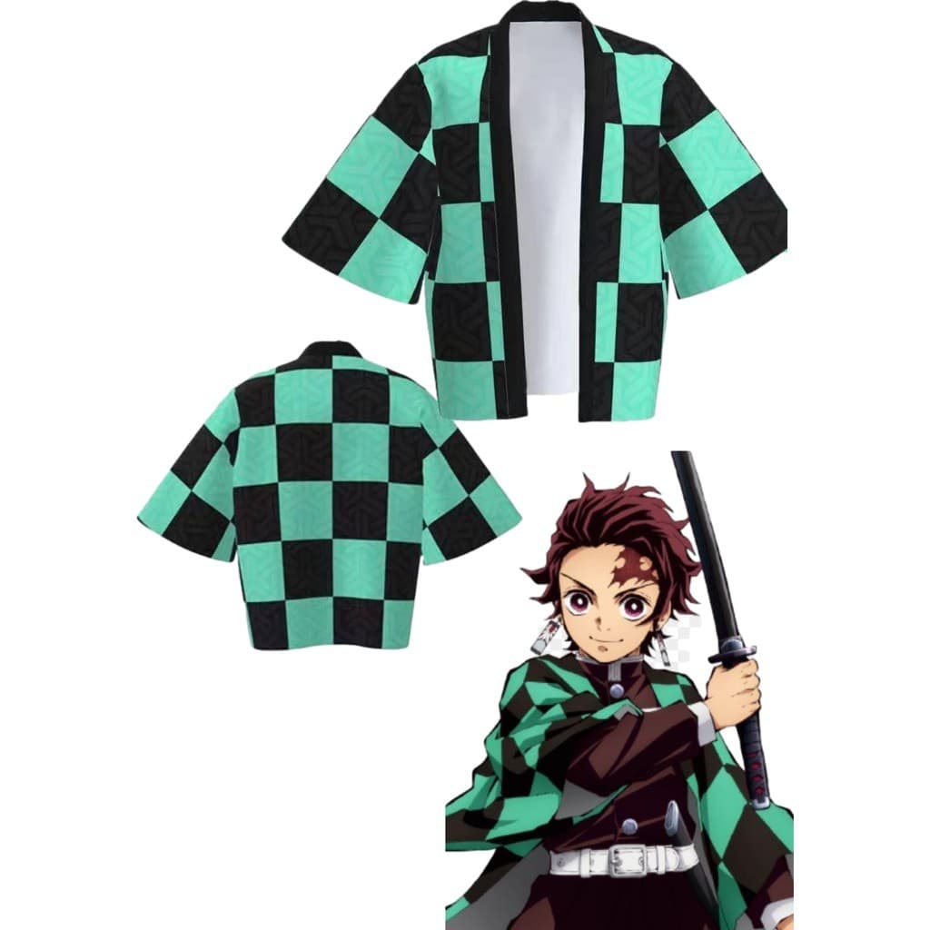 😈 🔥ส่งฟรี พร้อมส่ง🔥 เสื้อคลุมดาบพิฆาตอสูร Demon Slayer Kimetsu No Yaiba Cosplay เสื้อทันจิโร่