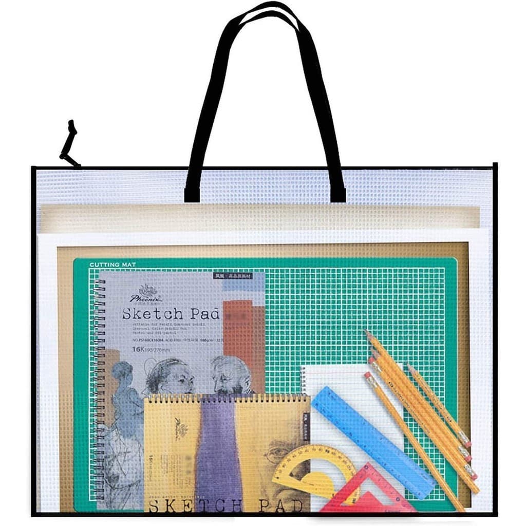 63 ซม.X 48 ซม.Art Portfolio Bag, Artist Supply Organizer พร้อมที่จับ,ซิปโฟลเดอร์จัดเก็บสําหรับงานศิลปะ,โปสเตอร์,สมุดภาพ, Keepsake และ Bulletin Board รูปที่ 1