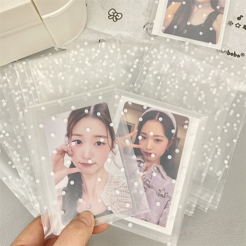 50 ชิ ้ น Matte Dots ถุงปิดผนึก Toploader แขน Photocard บรรจุภัณฑ ์ กระเป ๋ า Self กาวกระเป ๋ า รูปที่ 4
