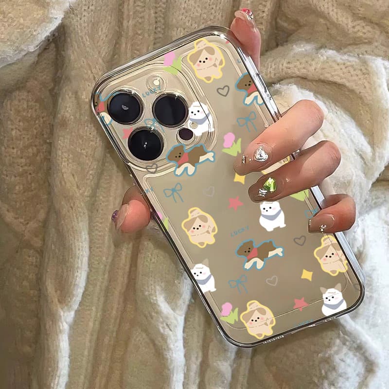 การ์ตูนน่ารักผีเสื้อสุนัขคู่สําหรับredmi 13 14C 12 13Cหมายเหตุ14 13 12 11 Pro Plus Turbo 12S 11 10S 9S Proสนุกคําสัตว์หรูหราใสกันกระแทกTPUนุ่ม รูปที่ 3