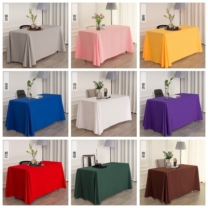 ผ้าปูโต๊ะเหลี่ยม สีพื้น สวยเรียบหรู ผ้าคลุมโต๊ะยาว ทรงสี่เหลี่ยมผืนผ้า รูปที่ 2