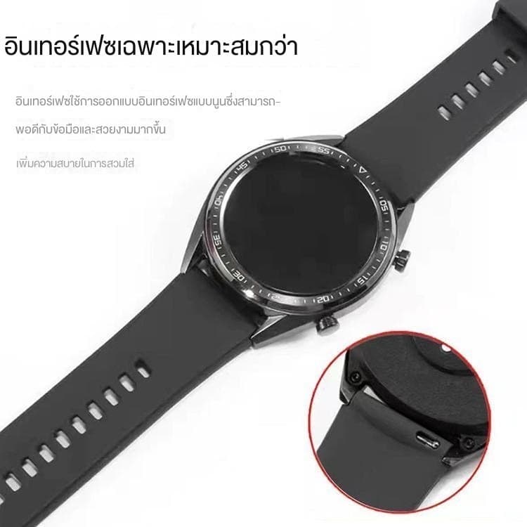 สายนาฬิกาXiaomi watch s1 s1pro s1active s2 s3 s4 s4 sprot redmi watch5 lite 5active ชิลิโคนล้อคดำ รูปที่ 7