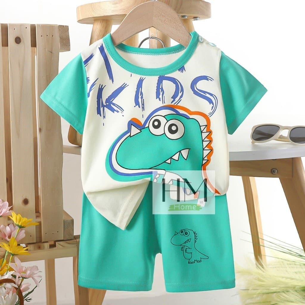 ใหม่ เสื้อผ้าเด็ก ชุดเซทเสื้อแขนสั้น+กางเกงขาสั้น ชุดเด็กลายการ์ตูน น่ารักๆ รูปที่ 2