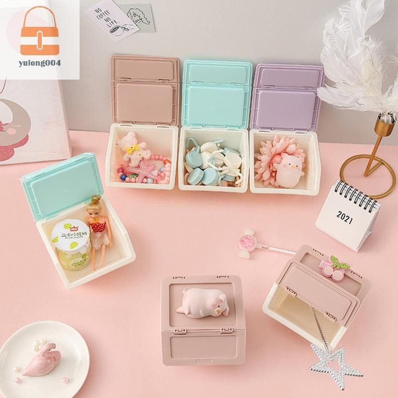 กล่องเก็บของตั้งโต๊ะสามารถทําความสะอาดได้ 3 สี Stackable Folding Desktop Storage Simple And Easy Sundry Storage Drawer TH รูปที่ 5