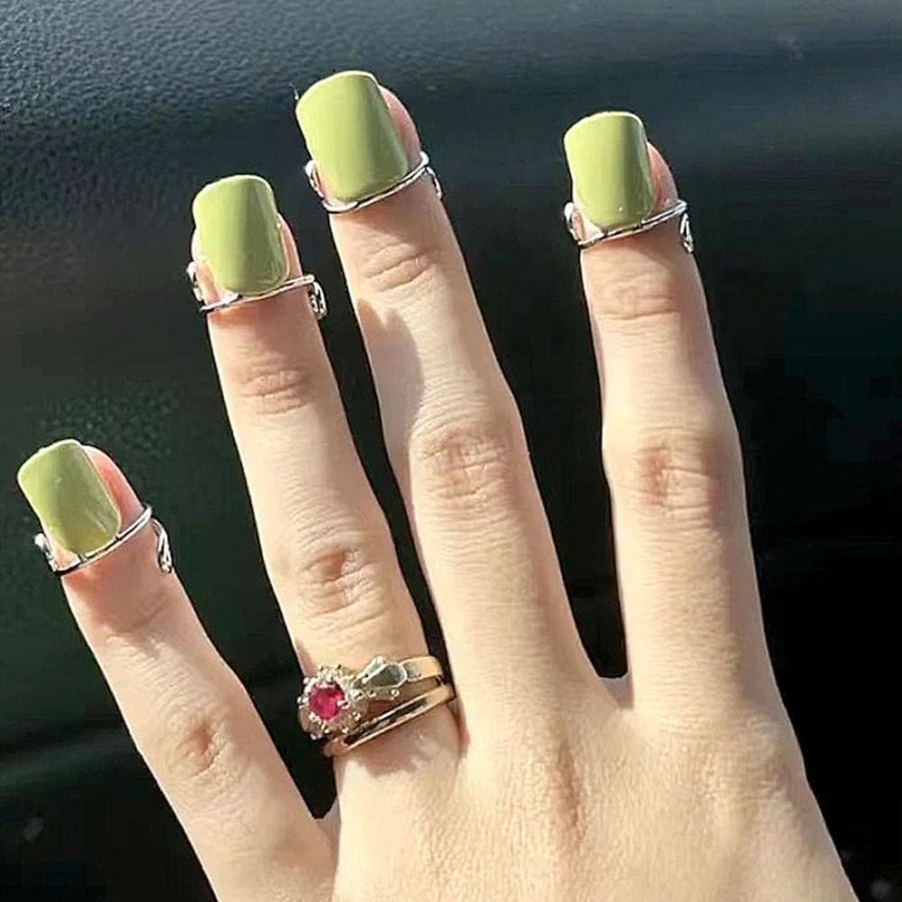 MILD Nail Rings, Gold Color Reusable Fingertip Nail Rings, Silver Color ถอดใช้งานง่าย Phalanx Ring Nail Art Decorative รูปที่ 7