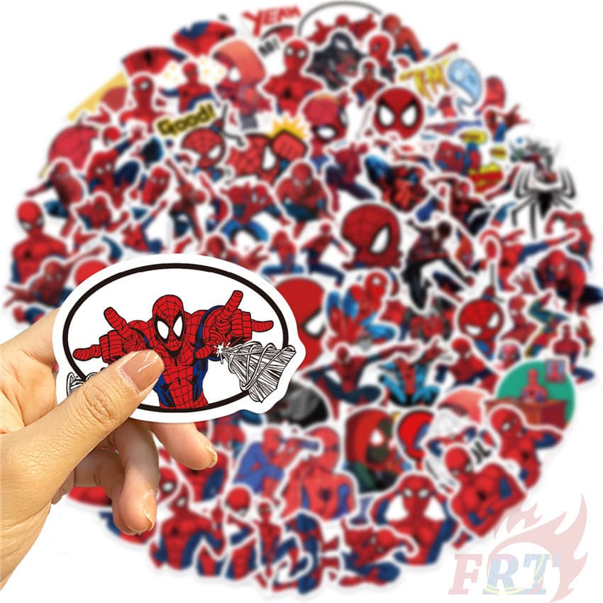 100Pcs/Set Spider-Man Stickers Waterproof DIY Fashion Doodle Decals Stickers รูปที่ 6