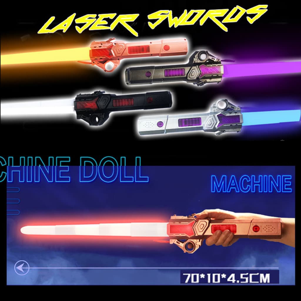 2 in 1 ไลท์เซเบอร์ Star Wars 7 สี 2 ชิ้น ดาบเลเซอร์พับเก็บได้เปลี่ยนสีเหนี่ยวนำ แท่งเรืองแสง LED ดาบแฟลช หลายรูปแบบ รูปที่ 5