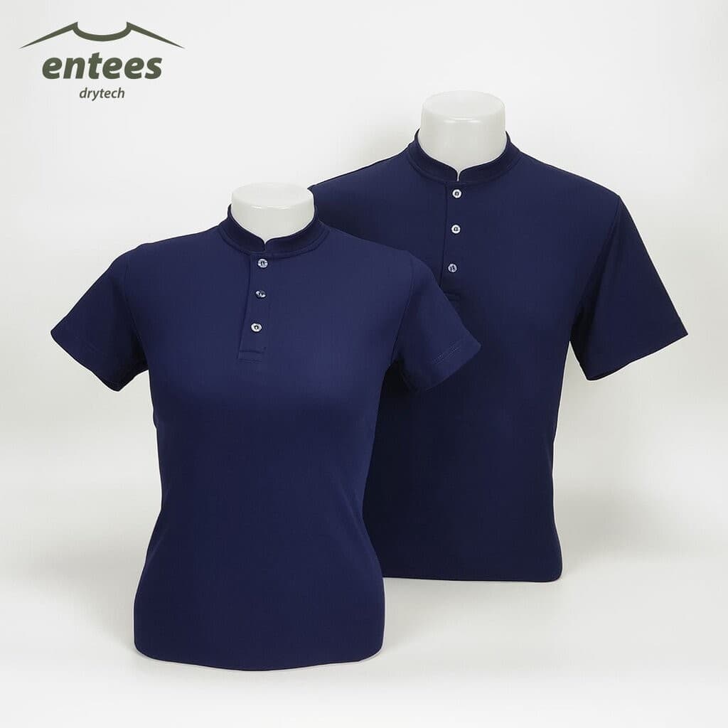เสื้อคอจีน Micro Plus สีกรมท่า รูปที่ 8