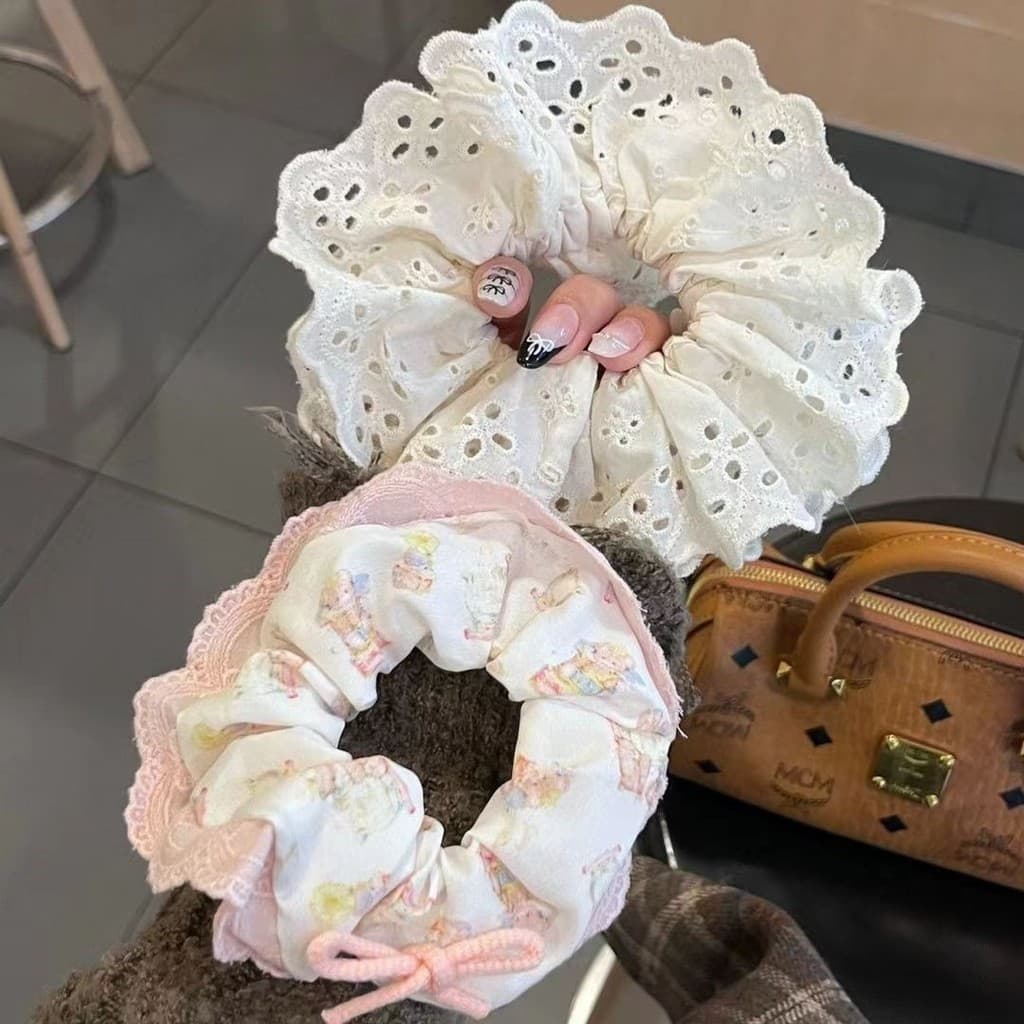 Ins Ballet Style Lace Lace Scrunchy Hair Tie รูปที่ 4