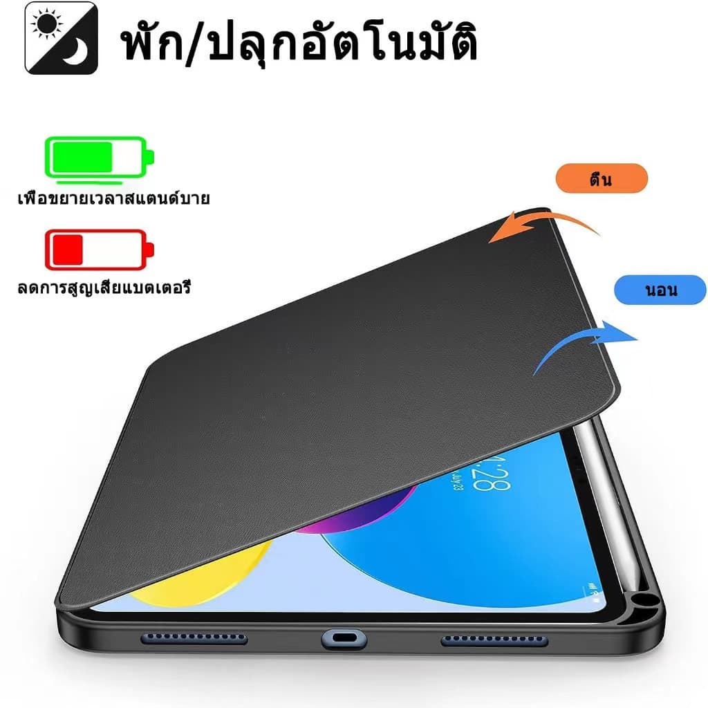 รูปแบบการ์ตูน ปรับองศาได้ 360° เคสไอแพด 10th gen11 gen10 Gen7 Gen8 Gen9 Air4 air5/6/7/8 pro10.5 Pro11 gen12 PRO13 air11 รูปที่ 6