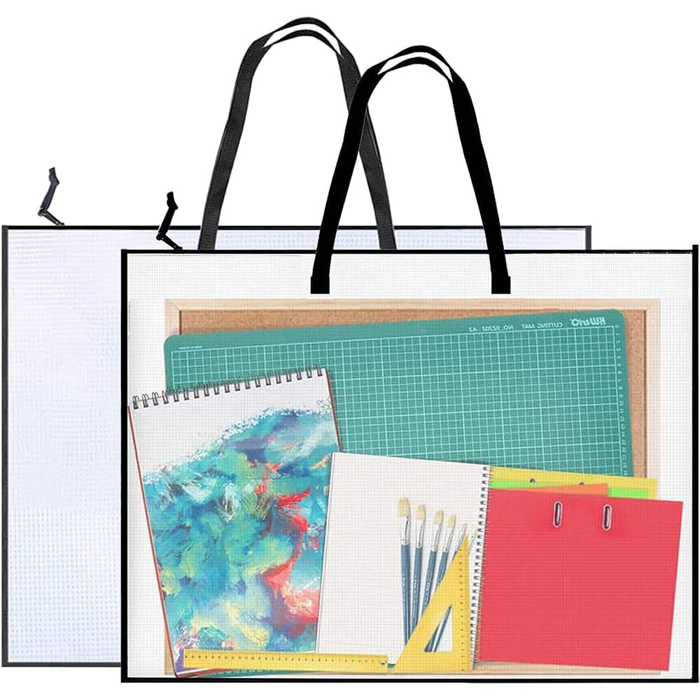 63 ซม.X 48 ซม.Art Portfolio Bag, Artist Supply Organizer พร้อมที่จับ,ซิปโฟลเดอร์จัดเก็บสําหรับงานศิลปะ,โปสเตอร์,สมุดภาพ, Keepsake และ Bulletin Board รูปที่ 2