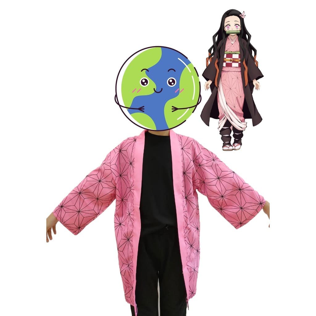 เสื้อคลุมดาบพิฆาตอสูร Demon Slayer Kimetsu No Yaiba Cosplay เสื้อทันจิโร่ รูปที่ 6