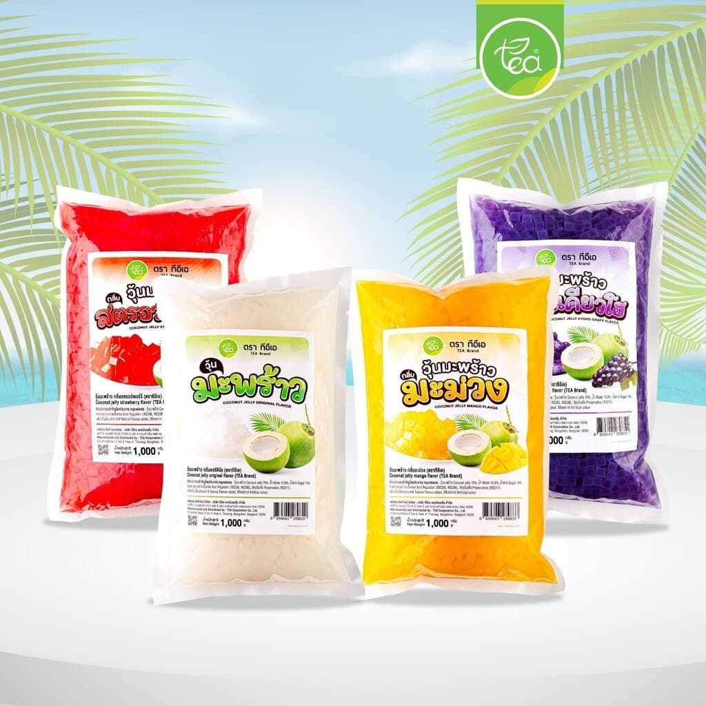 วุ้นมะพร้าว ในน้ำเชื่อม รวมรสชาติ Coconut Jelly ท็อปปิ้งเครื่องดื่ม ชา กาแฟ ชานมไข่มุก ไอศกรีม เบเกอรี่ ร้านน้ำ คาเฟ่ รูปที่ 2
