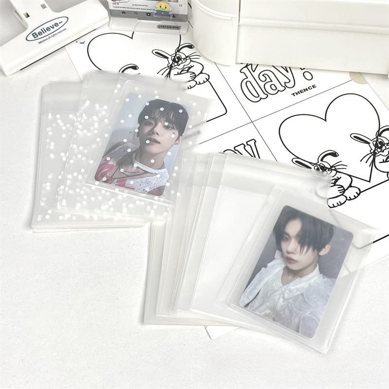 50 ชิ ้ น Matte Dots ถุงปิดผนึก Toploader แขน Photocard บรรจุภัณฑ ์ กระเป ๋ า Self กาวกระเป ๋ า รูปที่ 2