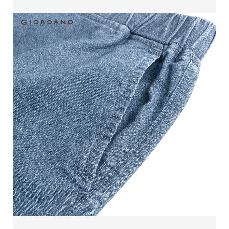 GIORDANO WOMEN Roll-up cuff elastic waist denim pants 05424307 รูปที่ 4