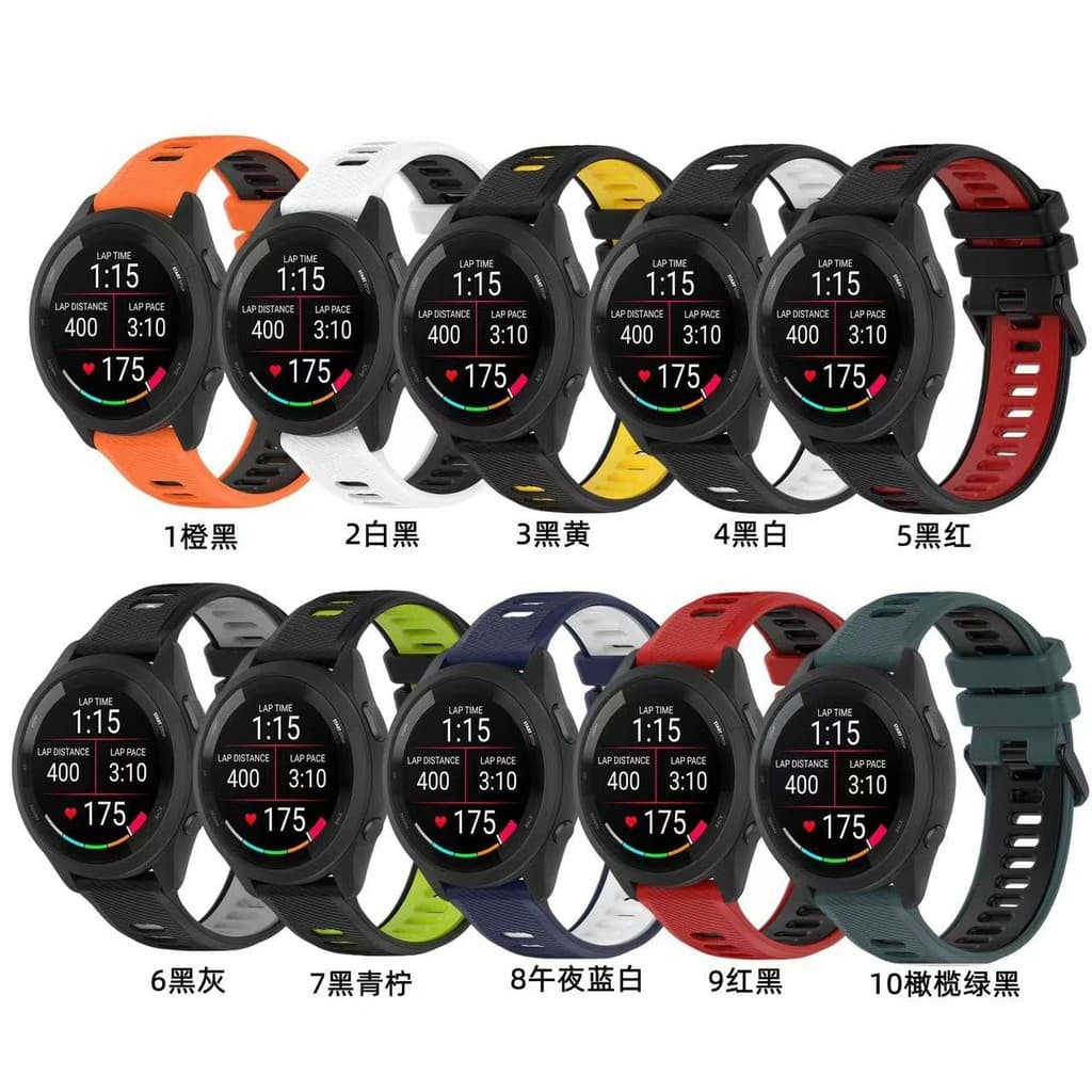 สายนาฬิกาgarmin265/265s/255/255s/245/245s/165/55/venu2/venu2s/venu3/venu3s/venu2plusสองสีชลิโคน รูปที่ 2