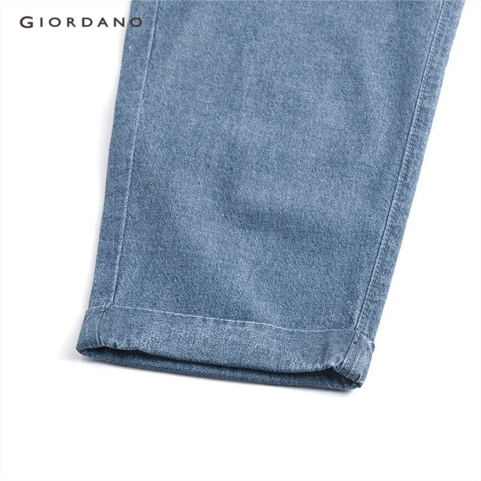 GIORDANO WOMEN Roll-up cuff elastic waist denim pants 05424307 รูปที่ 7