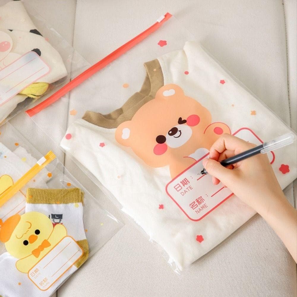 REYOUNG 10 ชิ้น ถุงซีลจําแนก, กระเป๋าเก็บเสื้อผ้าเด็กแบบพกพา, กระเป๋าผ้า/ผ้าอ้อมหลายขนาด Classified รูปที่ 5