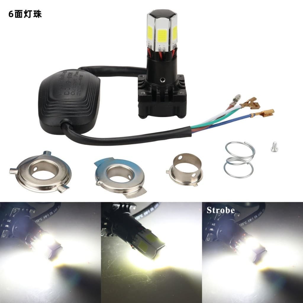 หลอดไฟหน้า มอเตอร์ไซค์ LED 6ชิป M:02E หลอดไฟหน้า M6 flash ราคาขาย รูปที่ 2