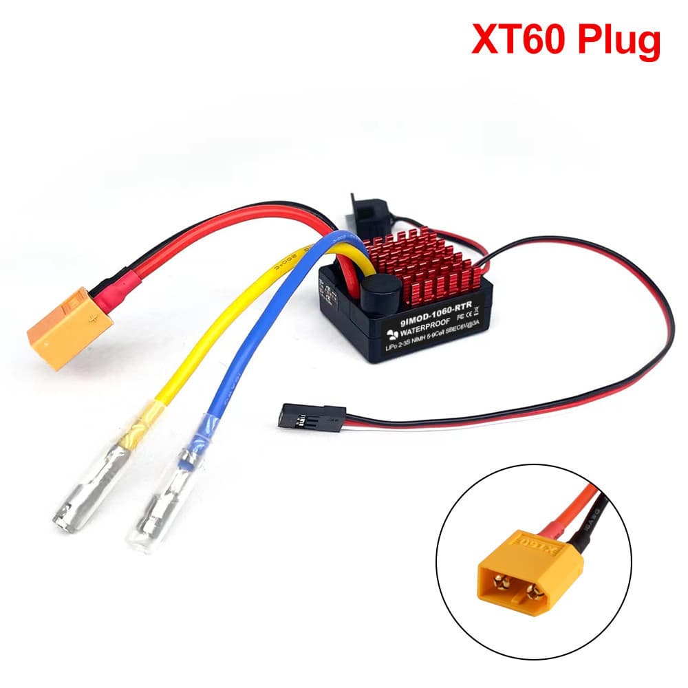 9imod 1060 RTR 60A ESC แปรงควบคุมความเร็วอิเล็กทรอนิกส์ 2-3S LiPo กันน้ํา BEC 6V3A สําหรับ 1/10 Axial SCX10 Traxxas TRX4 TRX6 D90 HPI Redcat Tamiya RC รถ Crawler รถบรรทุก รูปที่ 3