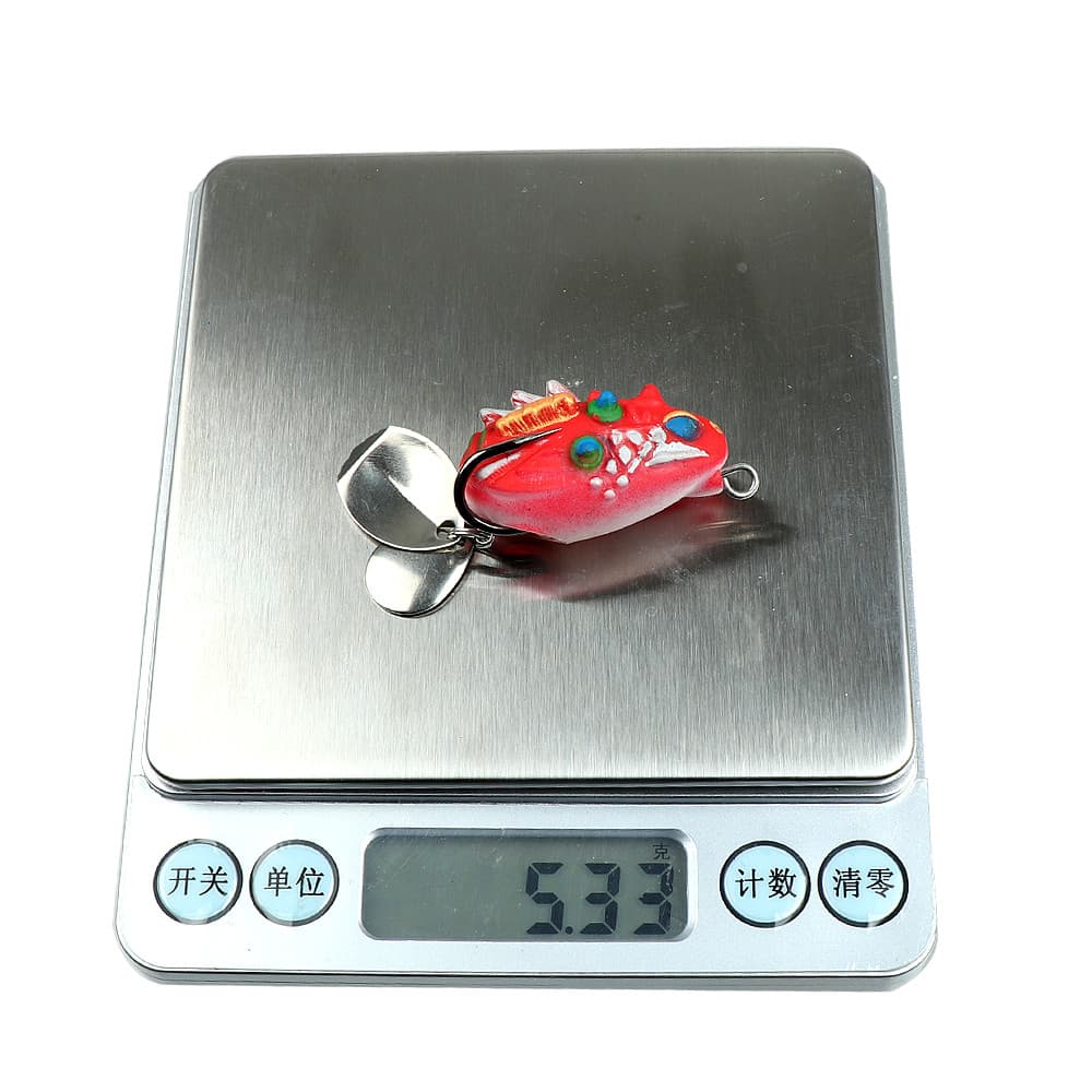 5 ชิ้นชุด 3.5 ซม./5.4g กบอ่อนตกปลา Lure Mini Soft Lure Double Upgrated Hook Top Water รูปที่ 3