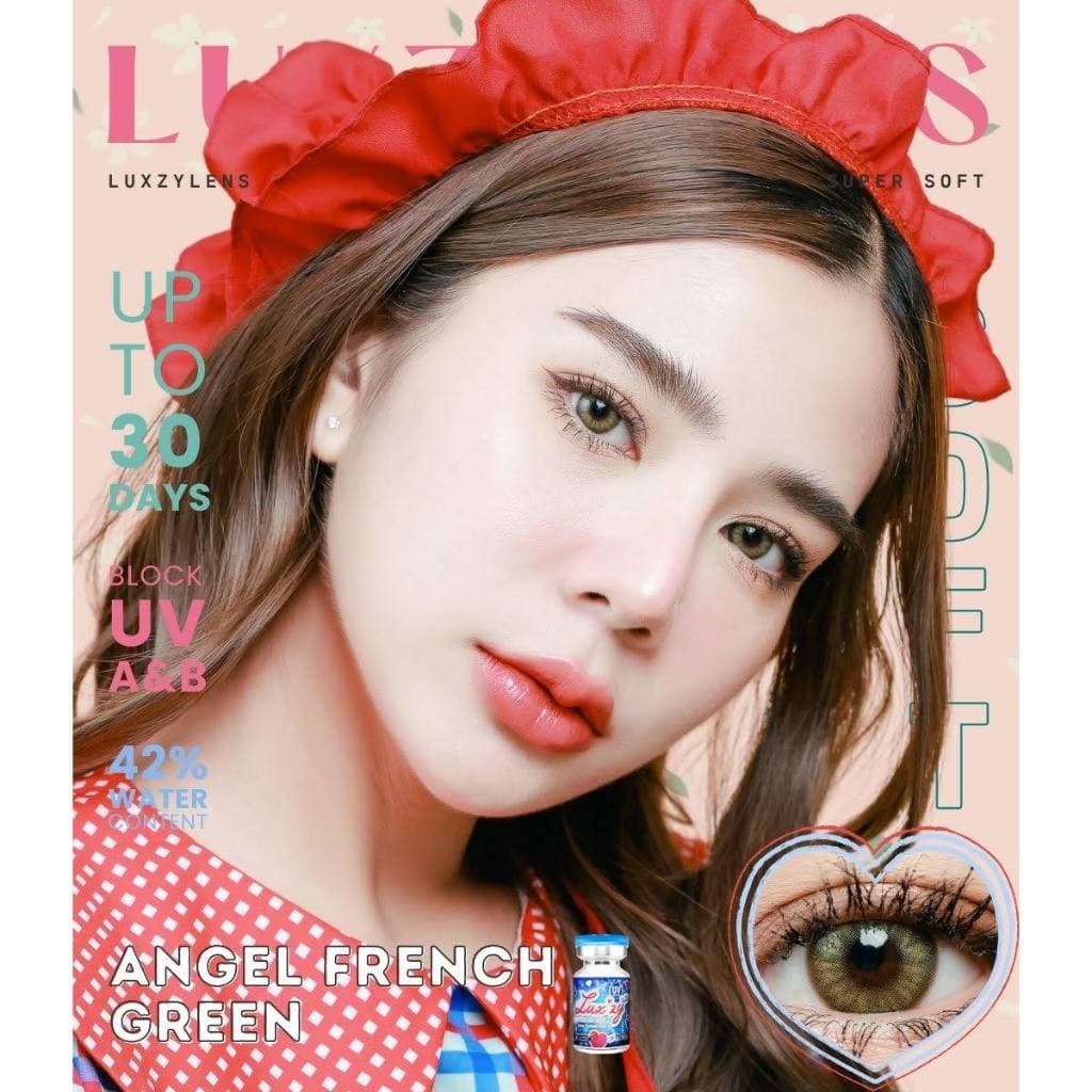 คอนแทคเลนส์ Angel French Green / Blue ⭐ลายฮิต ขายดีมาก กรองแสงกันยูวี รูปที่ 3