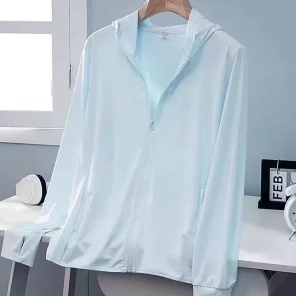 เสื้อกันแดด UPF50+ ผ้าไอซ์ ชุดฤดูร้อน สำหรับผู้ชายและผู้หญิง แบบบางเบา มี 7 สีให้เลือก รูปที่ 2
