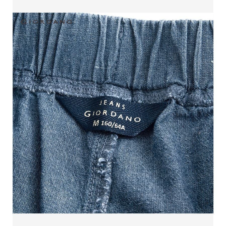 GIORDANO WOMEN Roll-up cuff elastic waist denim pants 05424307 รูปที่ 6