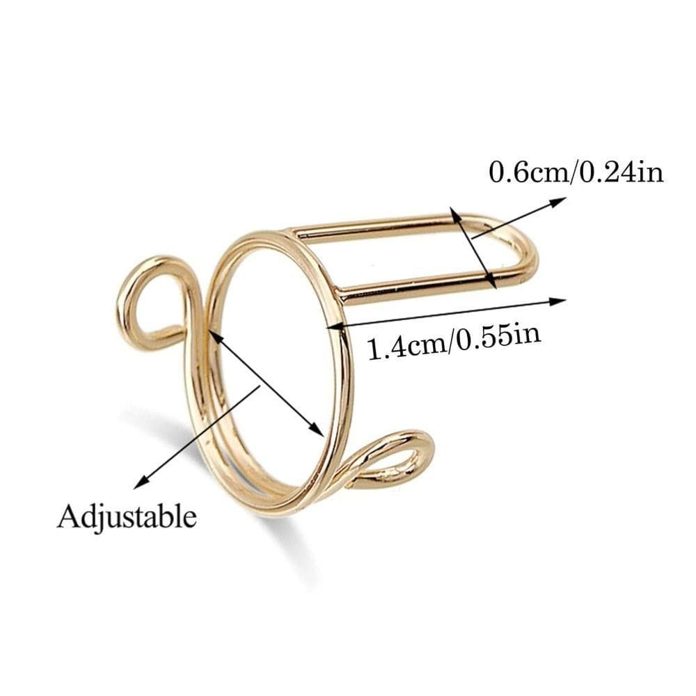 MILD Nail Rings, Gold Color Reusable Fingertip Nail Rings, Silver Color ถอดใช้งานง่าย Phalanx Ring Nail Art Decorative รูปที่ 2
