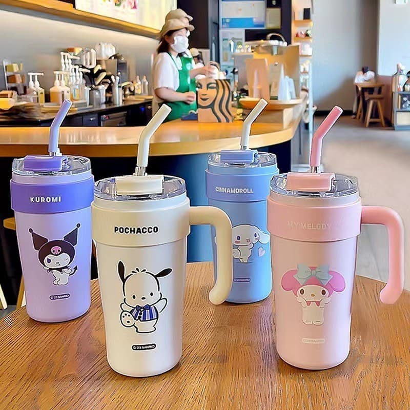 กระติกน้ําร้อน แตนเลส316ความจุขนาดใหญ่ 860ml.ลายการ์ตูน ความจุขนาดใหญ่ 40oz ลายการ์ตูนกระทิงน้ําแข็งน่ารัก มีหูจับ+หลอดด รูปที่ 2