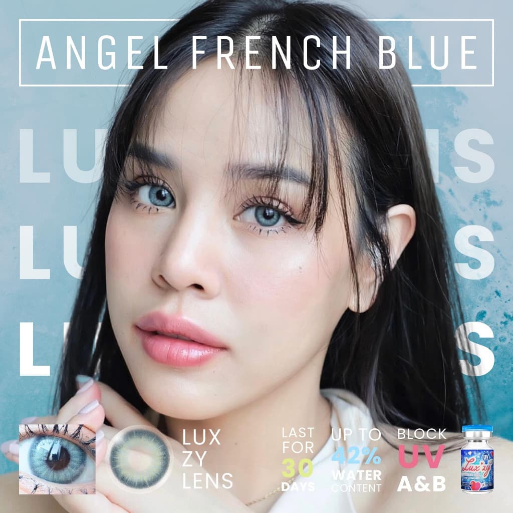 คอนแทคเลนส์ Angel French Green / Blue ⭐ลายฮิต ขายดีมาก กรองแสงกันยูวี รูปที่ 8