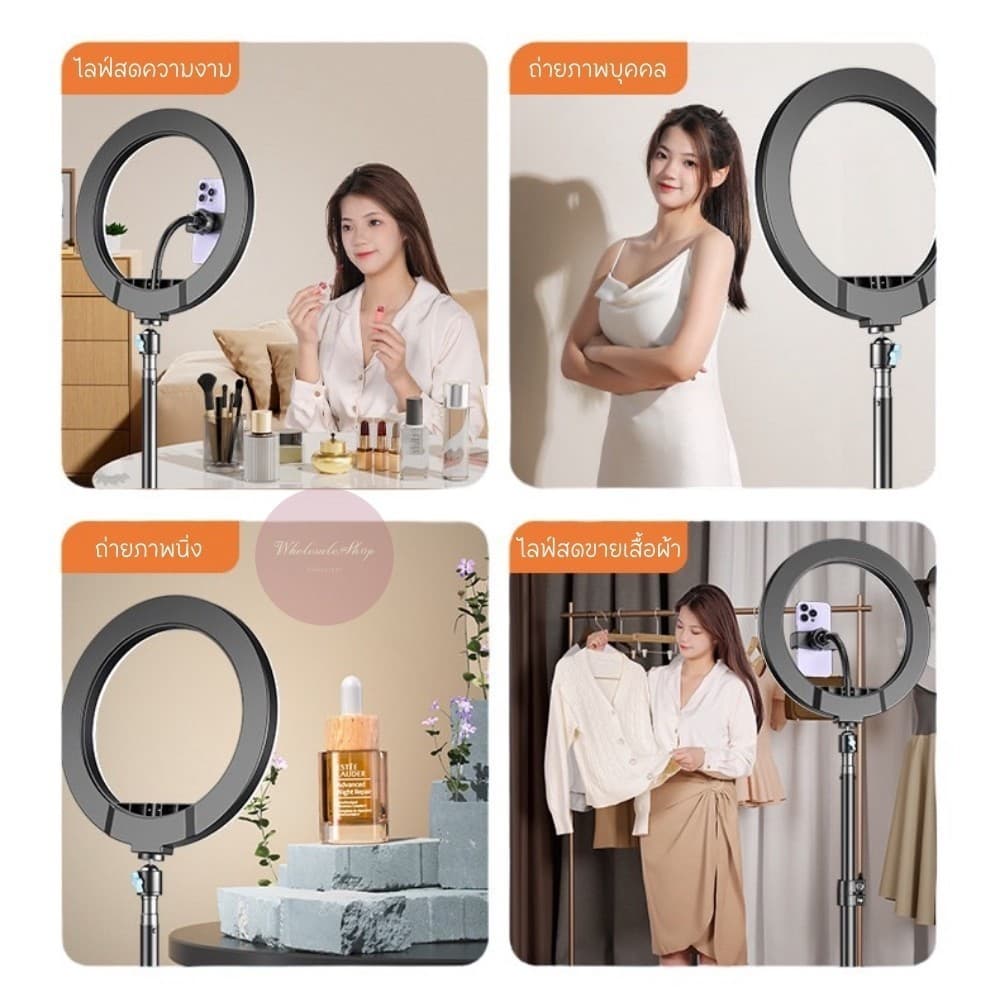 ชุดไฟไลฟ์สด LED RING LIGHT 26 cm พร้อมขาตั้งTRIPOD สูงสุด 2เมตร ไฟ 3 สี ปรับความสว่าง10ระดับ มีที่จับมือถือในตัว รูปที่ 7