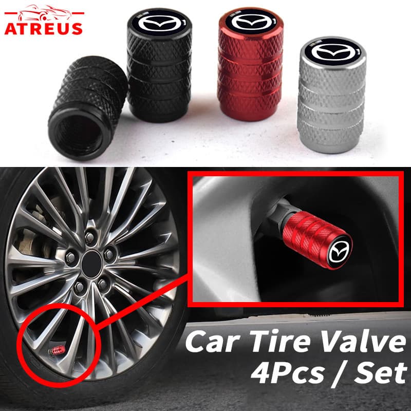 4 ชิ้น Mazda จุกปิดท่อเติมลมยาง​ สำหรับรถยนต์​ จุกลมยาง​อลูมิเนียมอัลลอยด์ จุกลมยางรถยนต์ สำหรับ Mazda 2 3 CX5 CX30 CX8 CX3 Mazda2 6 5 CX9 BT50 รูปที่ 1