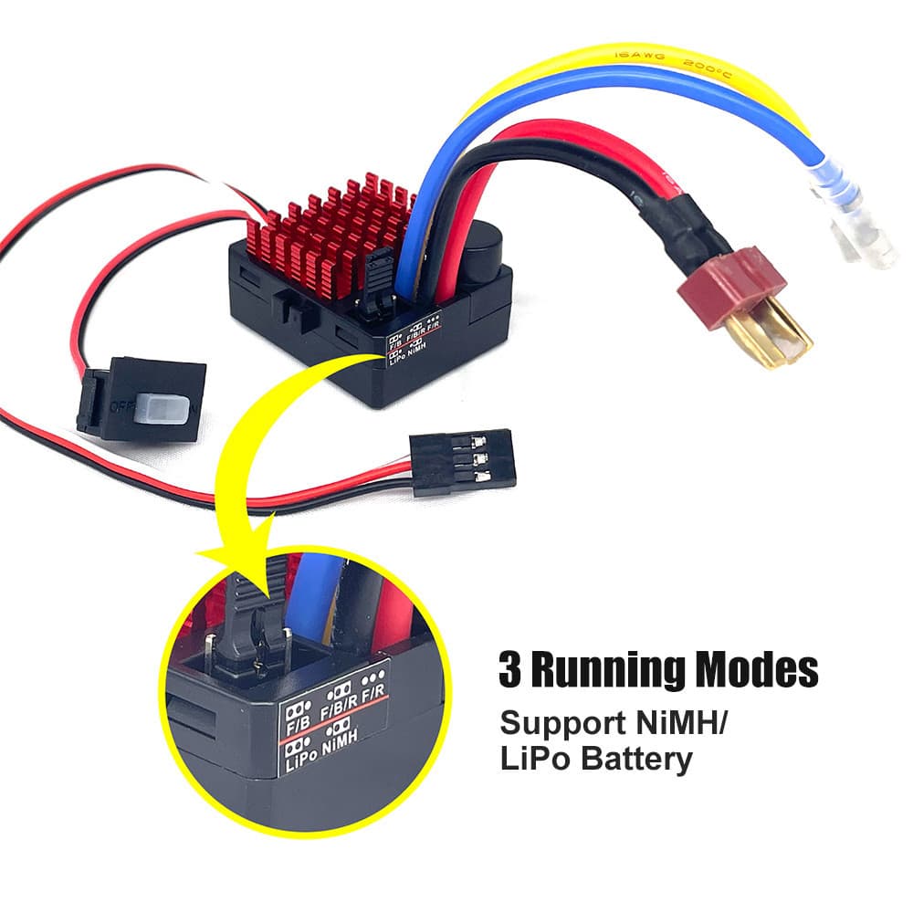 9imod 1060 RTR 60A ESC แปรงควบคุมความเร็วอิเล็กทรอนิกส์ 2-3S LiPo กันน้ํา BEC 6V3A สําหรับ 1/10 Axial SCX10 Traxxas TRX4 TRX6 D90 HPI Redcat Tamiya RC รถ Crawler รถบรรทุก รูปที่ 2