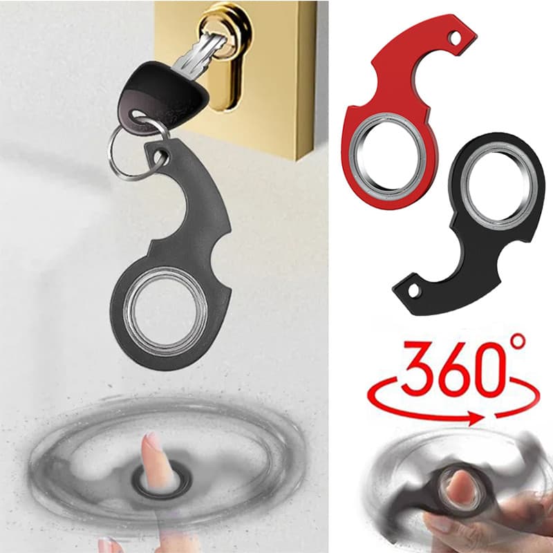 พวงกุญแจ หมุนได้ ของเล่นช่วยลดความเครียด สองสี Fidget Spinner รูปที่ 7