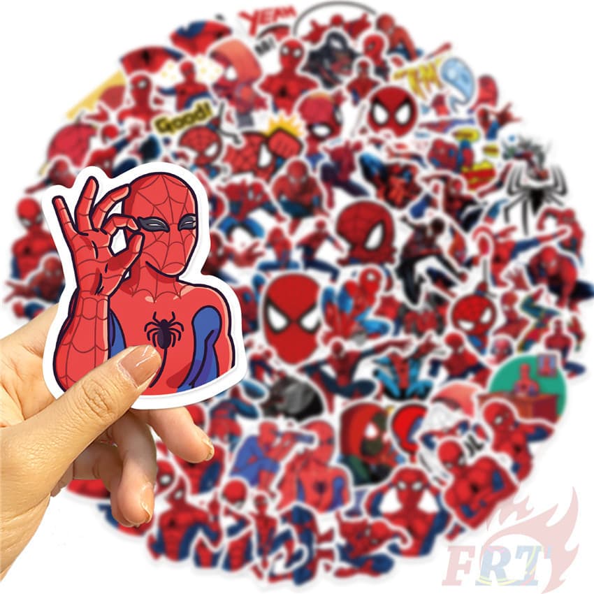 100Pcs/Set Spider-Man Stickers Waterproof DIY Fashion Doodle Decals Stickers รูปที่ 5