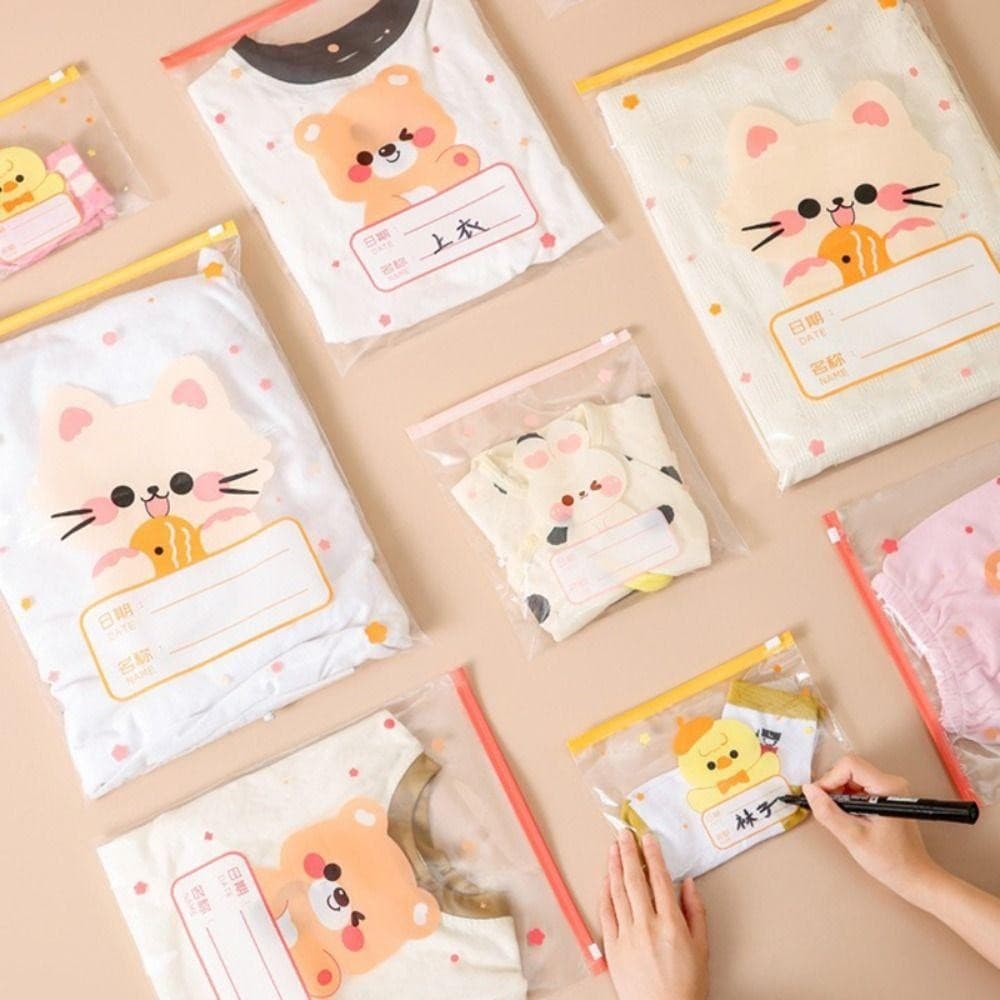 REYOUNG 10 ชิ้น ถุงซีลจําแนก, กระเป๋าเก็บเสื้อผ้าเด็กแบบพกพา, กระเป๋าผ้า/ผ้าอ้อมหลายขนาด Classified รูปที่ 9