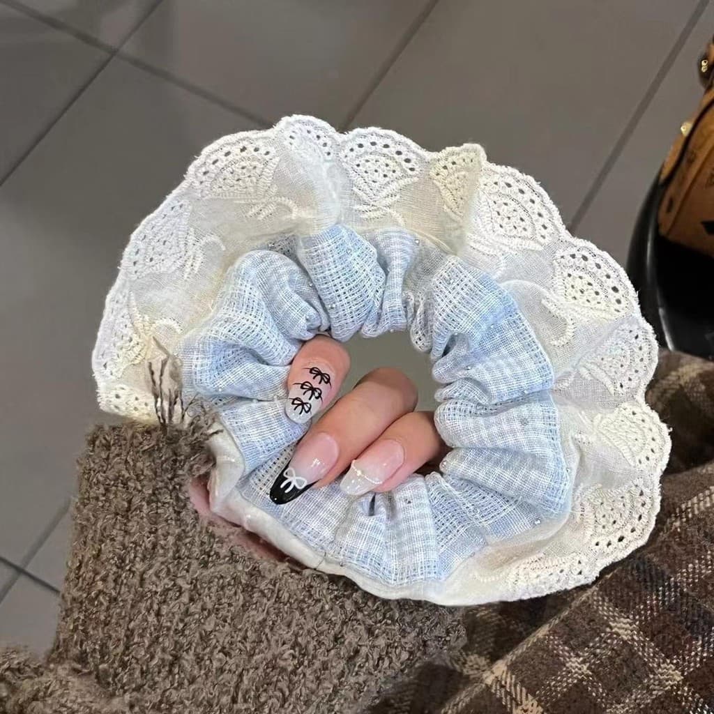 Ins Ballet Style Lace Lace Scrunchy Hair Tie รูปที่ 8
