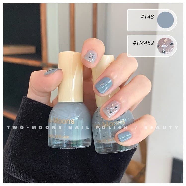 ส่งจากไทย Two-moons ของแท้ เซ็ตสีทาเล็บ น้ำยาทาเล็บ ยาทาเล็บกึ่งเจล แพคคู่ ขนาด10ml*2 ไม่อบ ไม่ต้องอบ รูปที่ 4