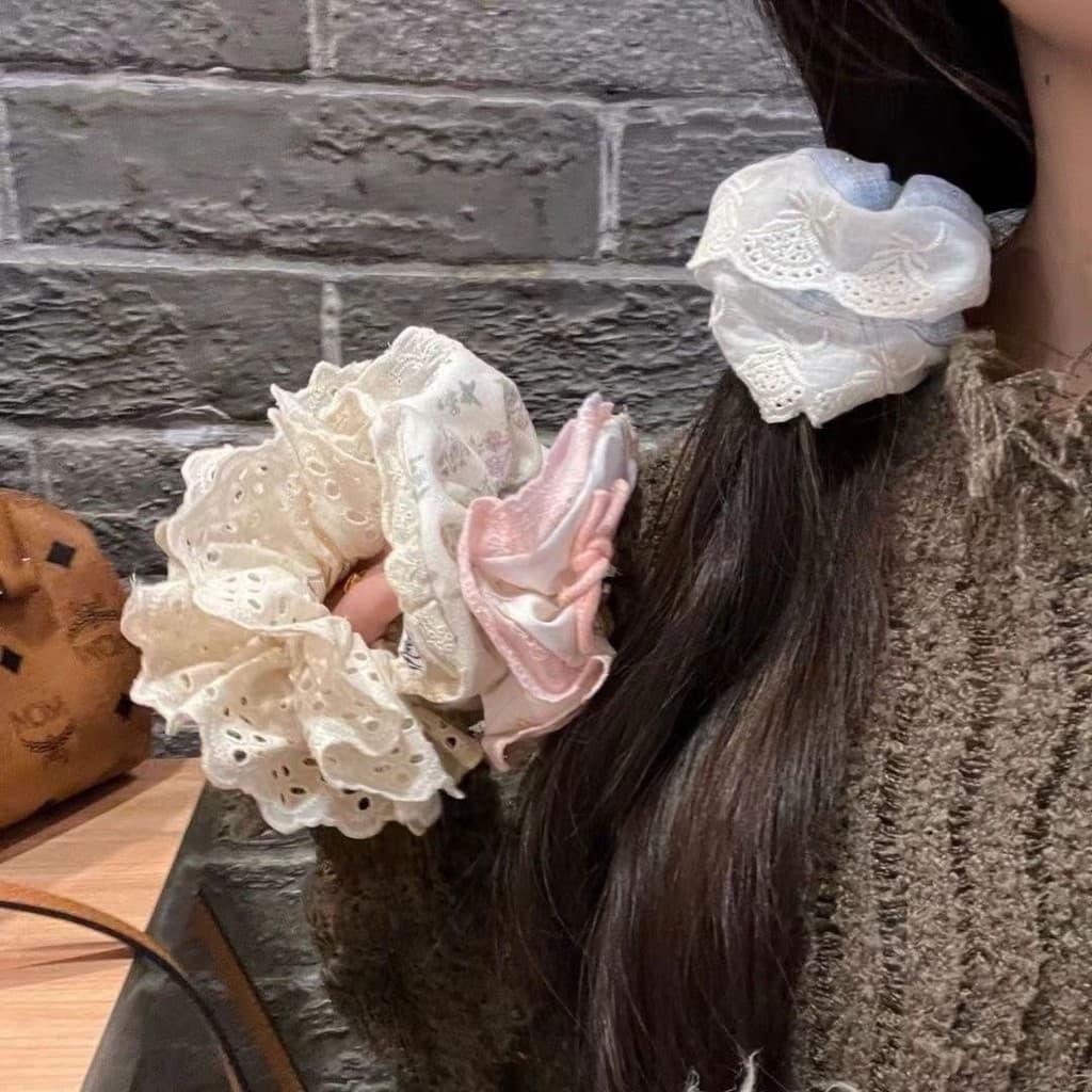 Ins Ballet Style Lace Lace Scrunchy Hair Tie รูปที่ 3
