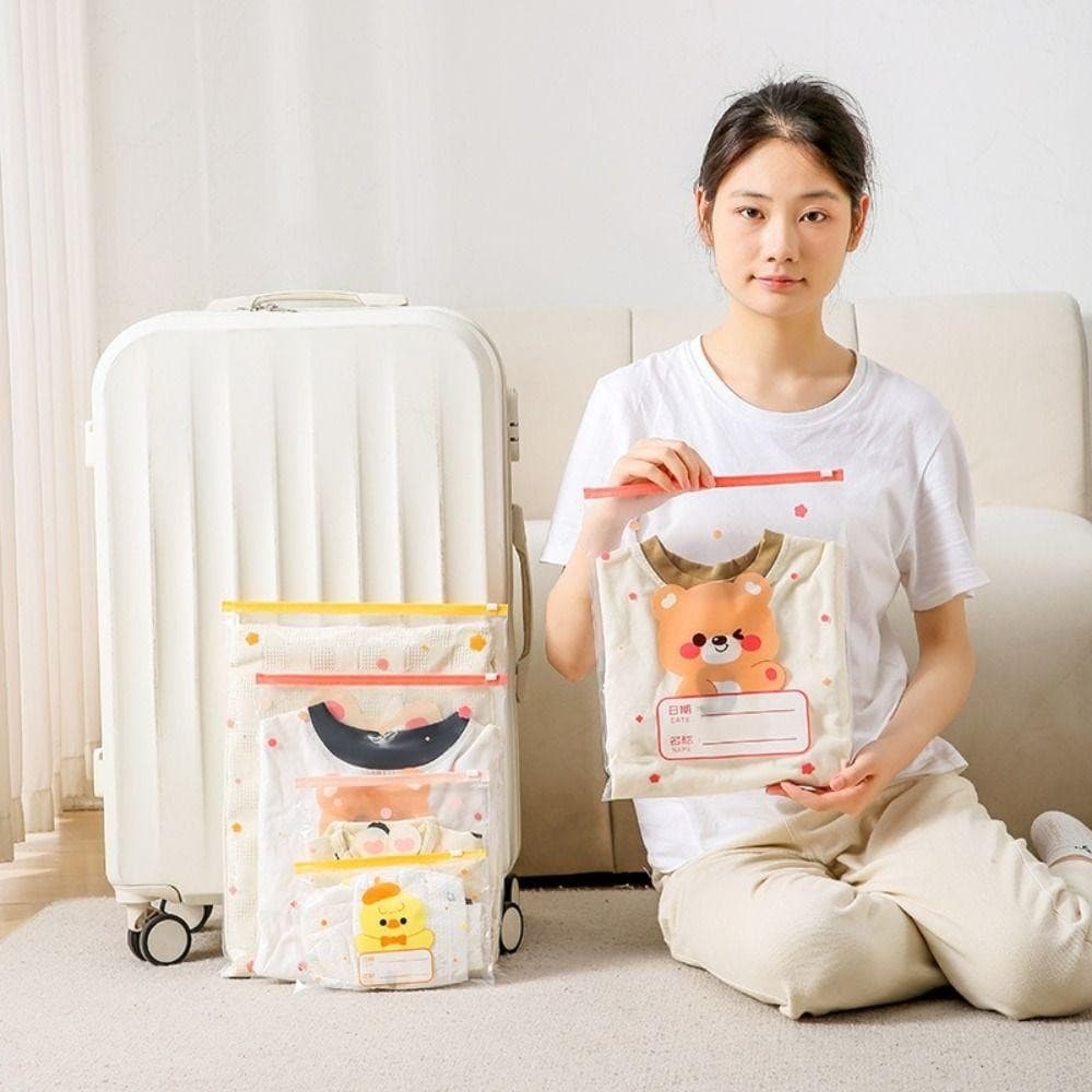 REYOUNG 10 ชิ้น ถุงซีลจําแนก, กระเป๋าเก็บเสื้อผ้าเด็กแบบพกพา, กระเป๋าผ้า/ผ้าอ้อมหลายขนาด Classified รูปที่ 3