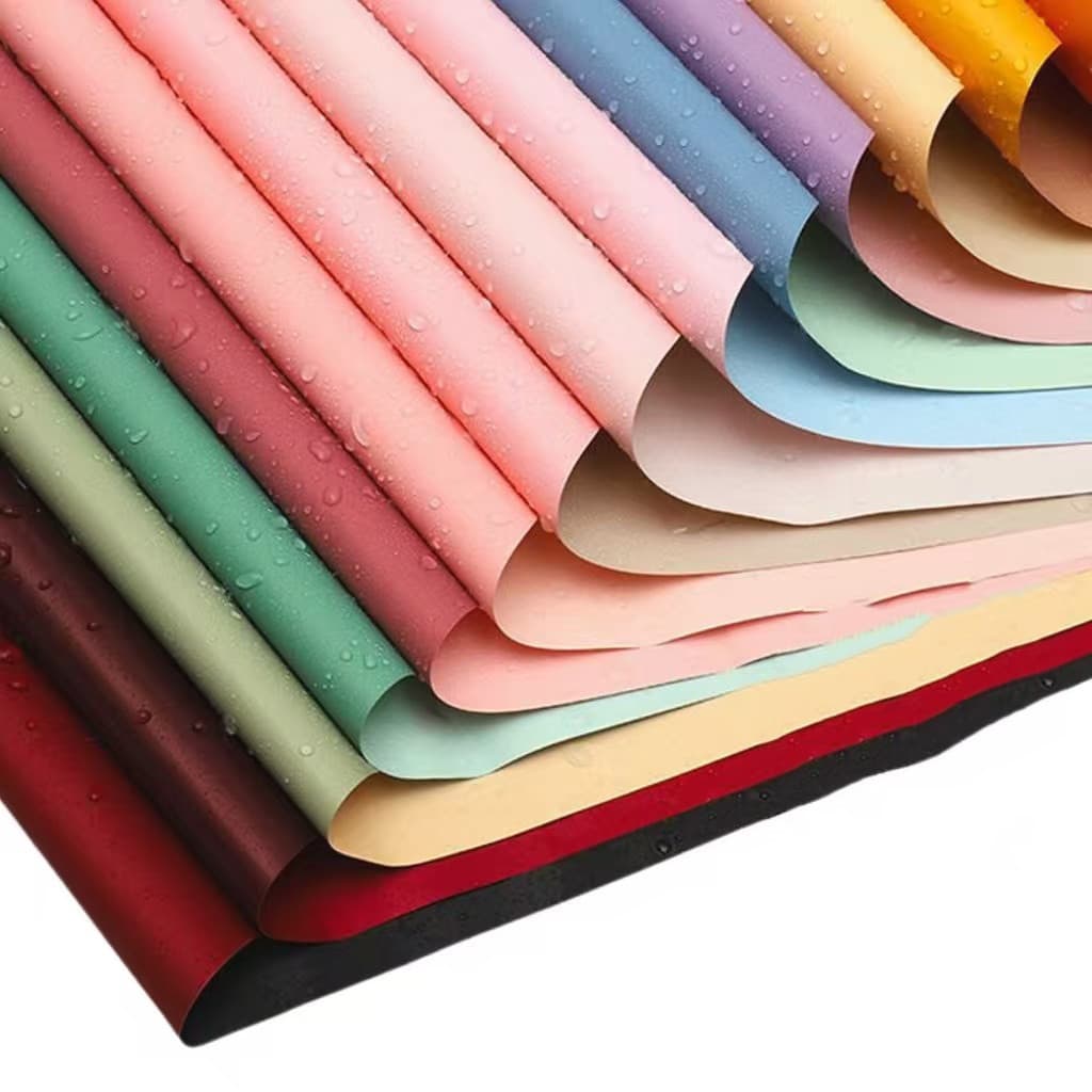กระดาษห่อดอกไม้สีเดียวหรือสองสี วัสดุกันน้ำและกระดาษเคลือบด้าน เหมาะสำหรับตกแต่งดอกไม้ ประณีตและสวยงาม รูปที่ 7